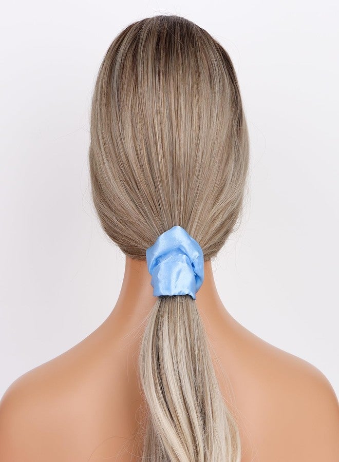 Semato 16 Pacs Satin Scrunchies Bridesmaid Proposal Gifts Hair Ties Scrunchies for Women Girls Bachelorette Party Favors (light blue) - Image 4